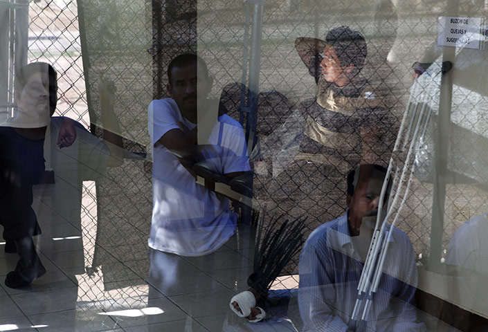 24 hours in pictures: Nogales, Mexico: Deportees at a shelter at the Arizona border with the USA 