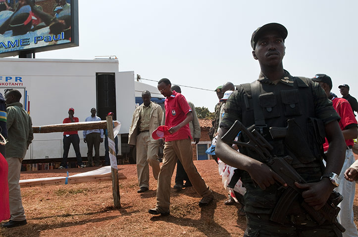 Kigali: Rwandan president Paul Kagame arrives at the presidential campaign rally 