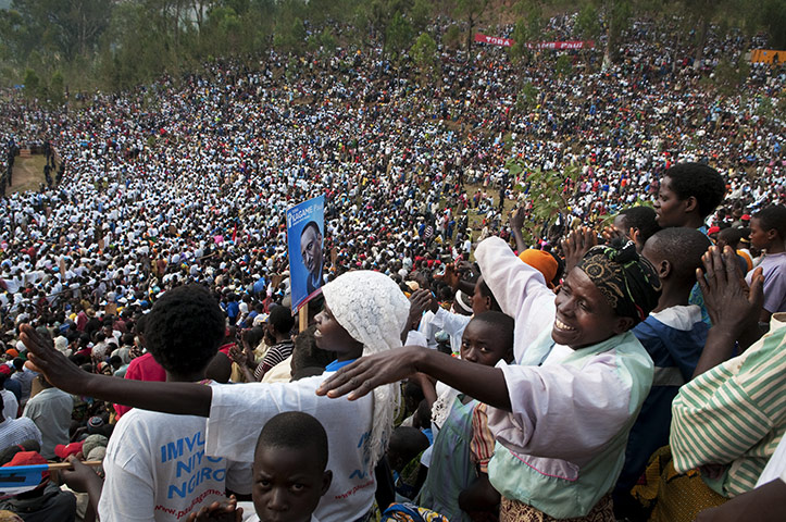 Kigali: Kagame supporters at a rally in 