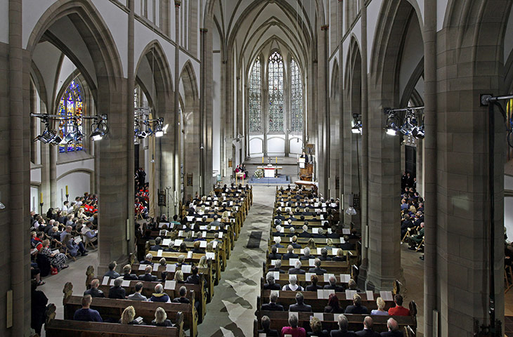 Love Parade: Mourners attend a commemoration service