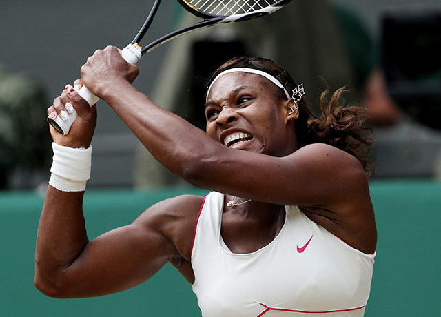 serena: Serena Williams powers a backhand return