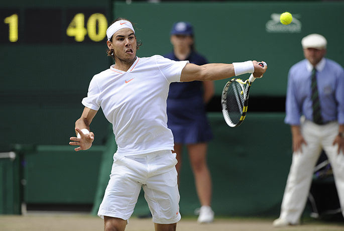 Men's singles final: Nadal crunches a forehand winner