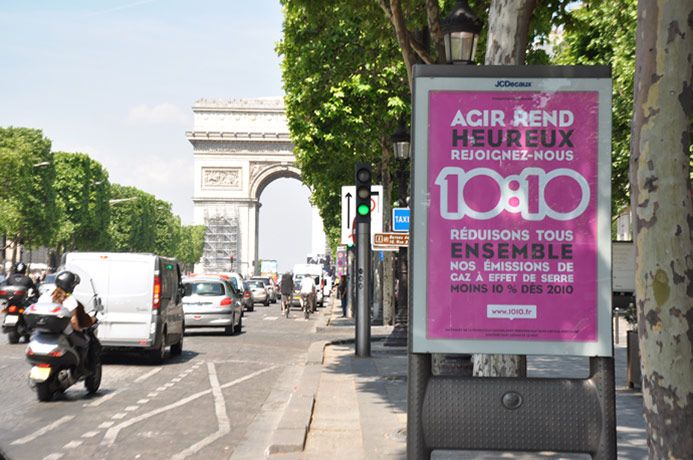 10:10 campaign: Arc de Triomphe 1010 launch France 1010 launch france