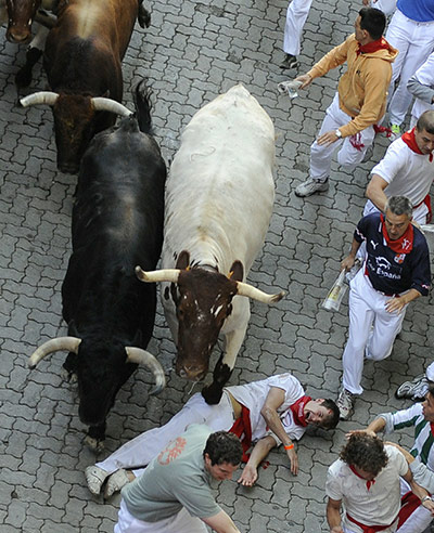 Pamplona bull running: San Fermin fiesta