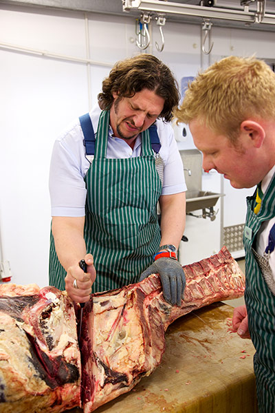 Jay Rayner on On the Hoof: Jay Rayner butchering at Fodder farm shop