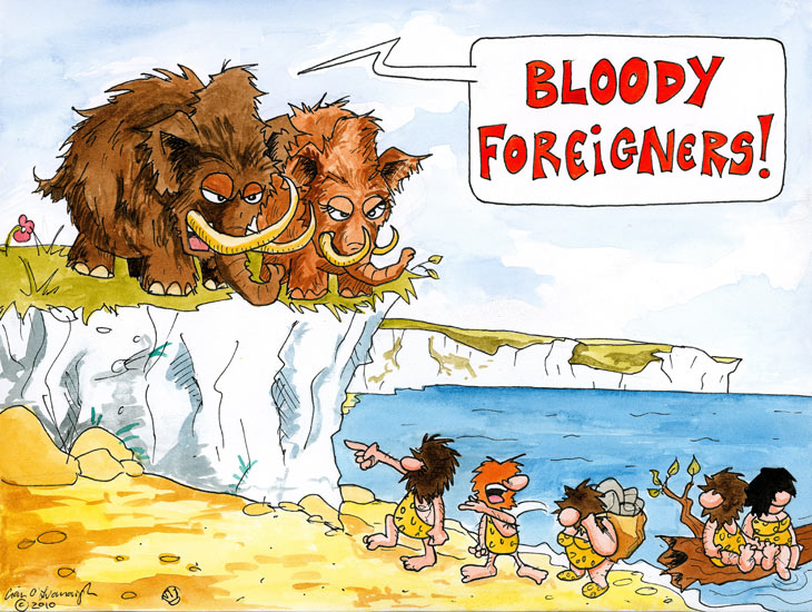 'Bloody foreigners': Cartoon of first Britons