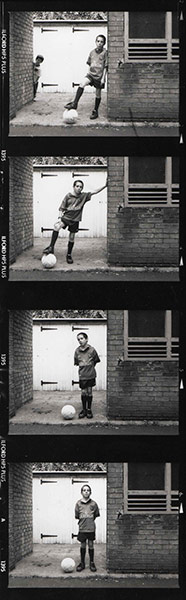 in pictures: football: Boy posing in Chelsea strip