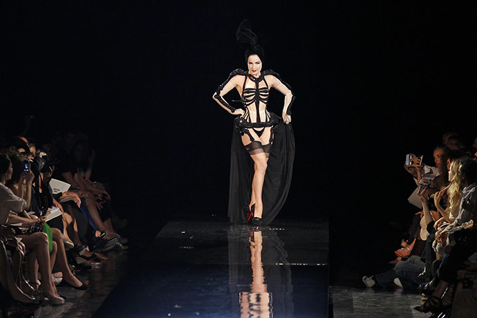 Paris Fashion Week: Dita Von Teese at the Jean Paul Gaultier Fashion Show in Paris