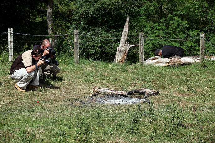 Raoul Moat update: Remains of the camp fire where Raoul Moat's tent was found