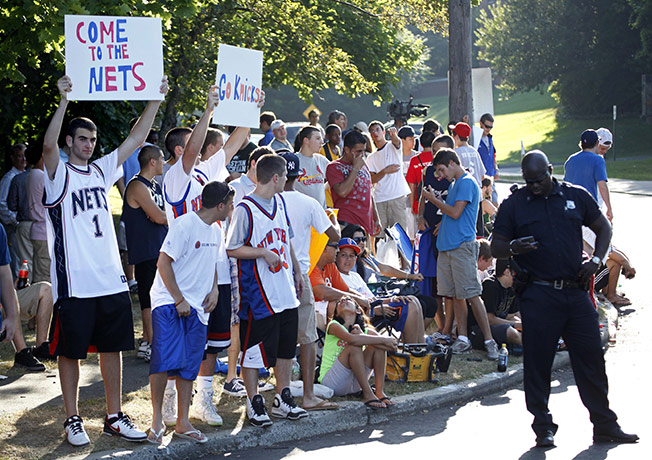 LeBron James: Fans gather outside the Boys & Girls Club of Greenwich