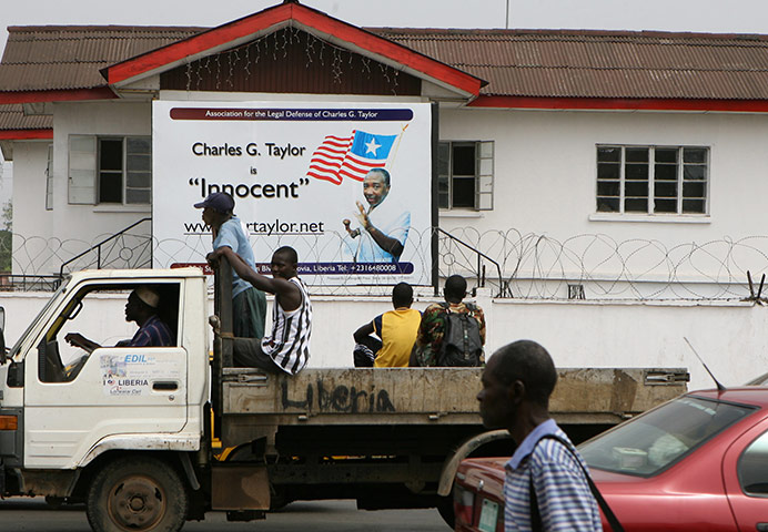 Charles Taylor Retro: Billboard of Liberia's former President Charles Taylor, in Monrovia