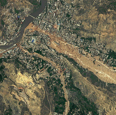 China update: Satellite image of the mudslide that has killed hundreds of people, Zhugqu