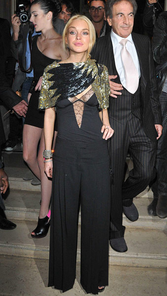 celebrity style: Lohan: 90 Years of Vogue Covers at the Hotel Crillon, Paris, France - 01 Oct 2009