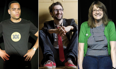 Comedians Doc Brown, Mark Watson and Sarah Millican