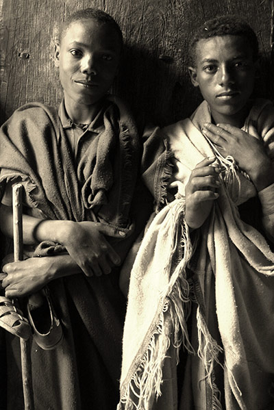 in pictures: teens: Two novice monks at Lalibela