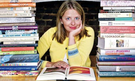 Rachel Cooke with cookbooks
