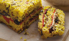 Jane Baxter's saffron risotto cake with grilled veg recipe