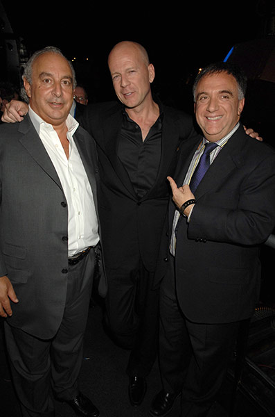 Philip Green : Philip Green with Bruce Willis and Robert Earl at the Die Hard 4 premiere