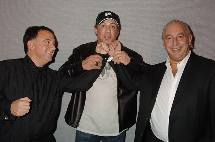 Philip Green : Robert Earl, Sylvester Stallone and Sir Philip Green at Planet Hollywood