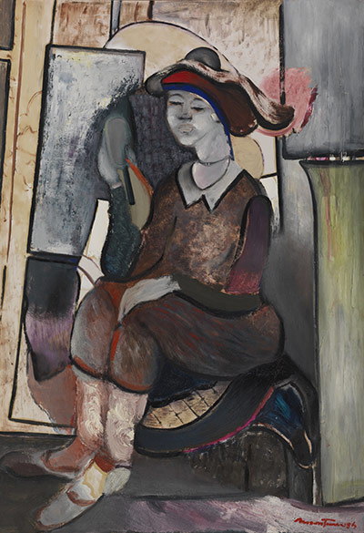 Pordenone Montanari: Modella Seduta con Specchio, 1984