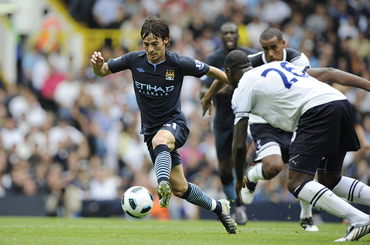 Spurs v Man city: David Silva attacks