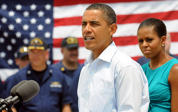 obama in florida: President Barack Obama speaks at the U.S. Coast Guard in Florida