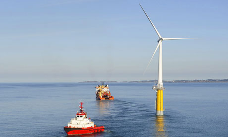 how much do wind turbines cost. A Hywind floating wind turbine