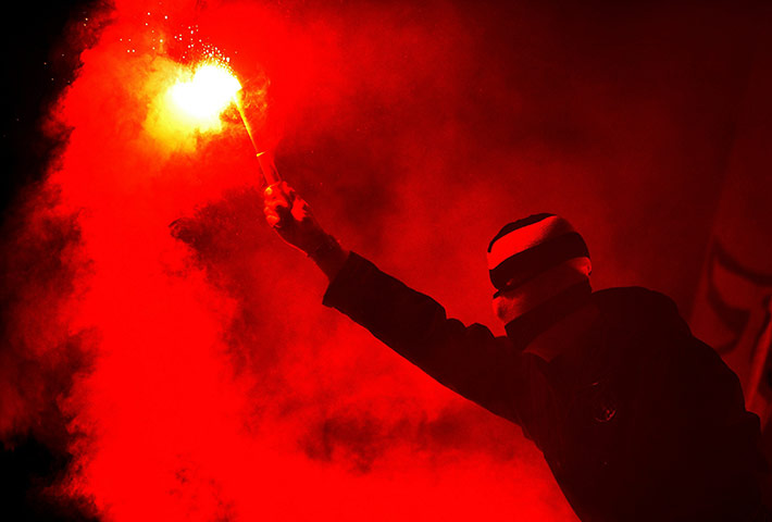 sport4: A supporters of Young Boys of Bern light