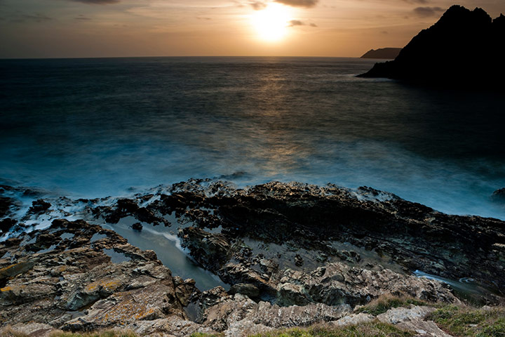 Natura 2000 network: Sunset on the South Devon coast at Prawle Point 