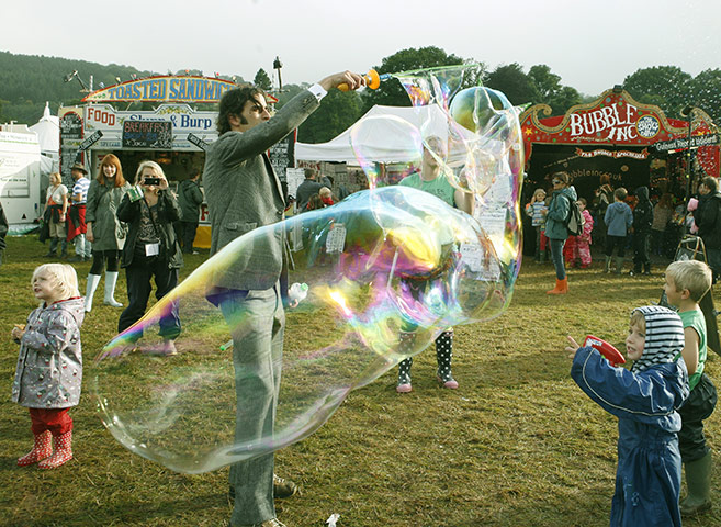 Green Man: Bubble man at Green Man Festival