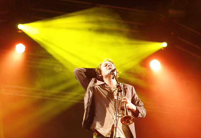 Green Man: Zach Condon of Beriut performs on the main stage