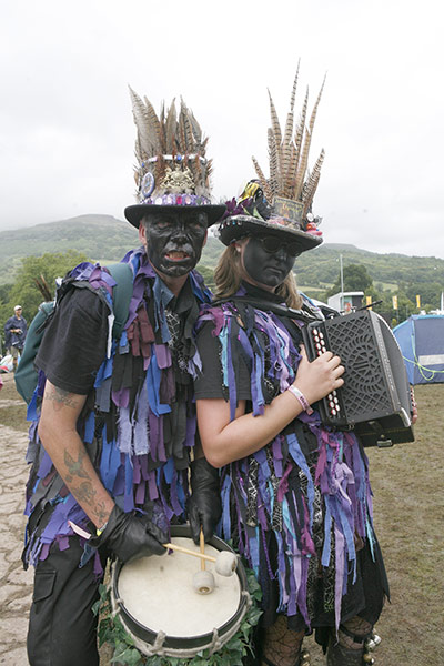 Green Man: The Green Man dancers with their instruments