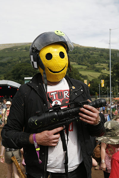 Green Man: A festival goer in fancy dress