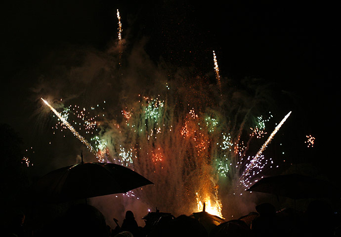 Green Man: the Green Man is ceremoniously burned on the final night of the festival