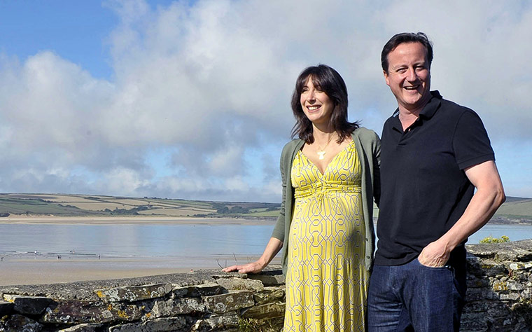 Cameron Baby Downing St: David Cameron and Samantha Cameron in Cornwall on holiday
