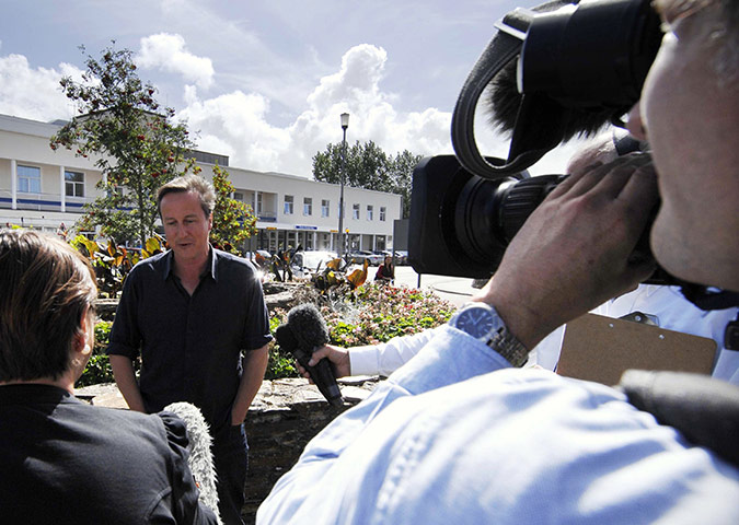 Cameron Baby Downing St: David Cameron speaks to media after his wife gave birth in Truro