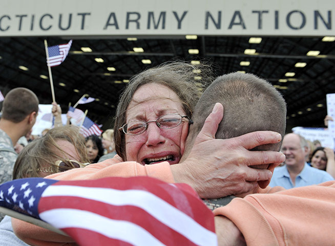 24 hours in pictures: US army returning home from deployment in Iraq