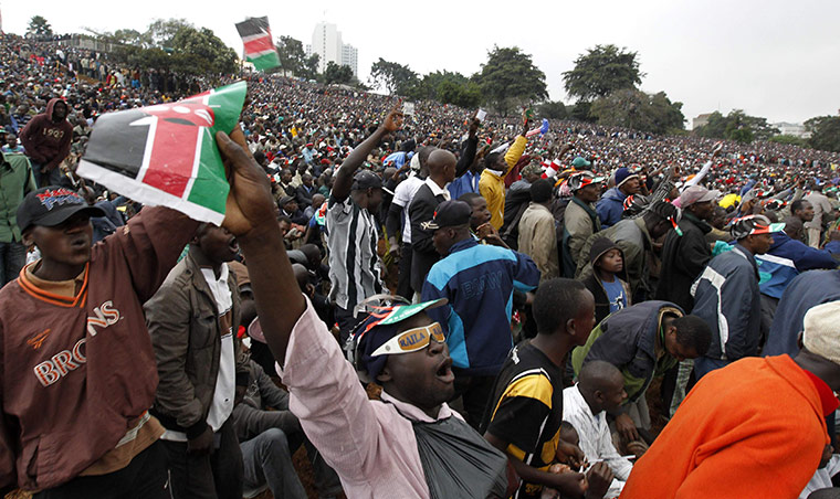 Kenya Constitution: People chant slogans as they attend the Constitution in Nairobi