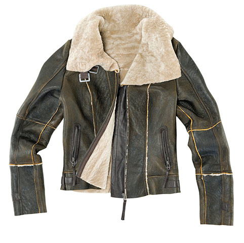 Key trends: Shearling: Leather flying jacket