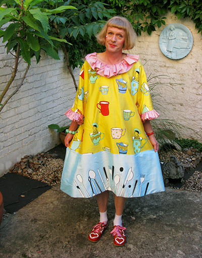 Show & Tell: Perry: Grayson Perry wearing tea dress