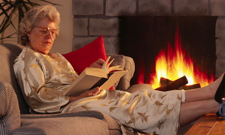 woman reading book