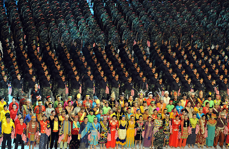 Malaysian Independence: Members of the Malaysian armed forces al