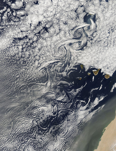 Satellite Eye on Earth: island of Maderia and by the Canary Islands