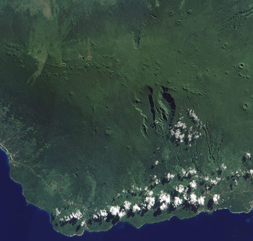 Satellite Eye on Earth:  Savai'i is one of the largest landmasses in Polynesia