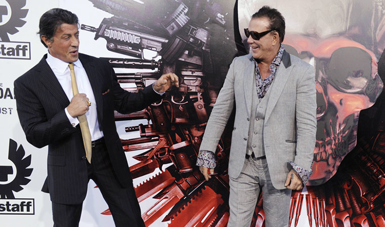 Expendables premiere: Sylvester Stallone and Mickey Rourke 