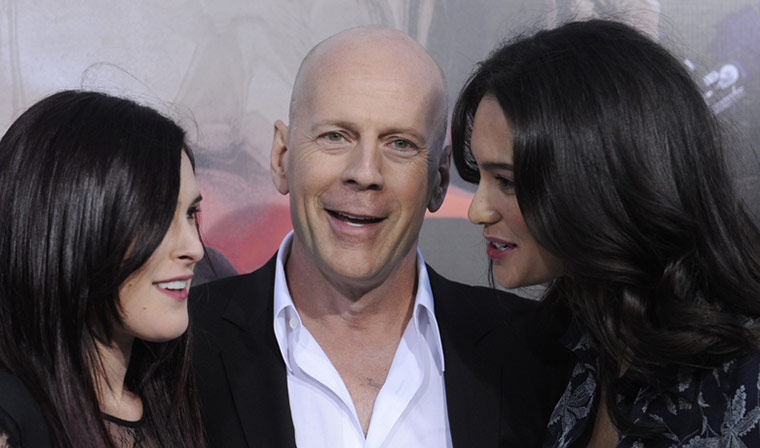 Expendables premiere: Bruce Willis, Emma Heming and Rumer Willis 