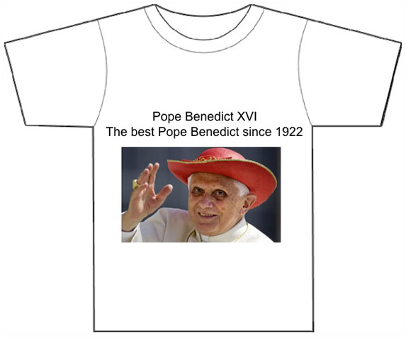 Pope competition: Pope T Shirt 4 by The Church Mouse