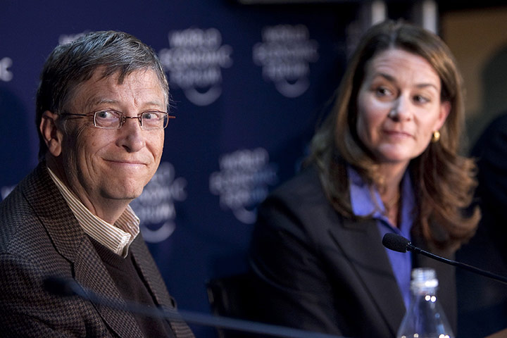 Giving Pledge: Bill Gates and Melinda French Gates at The World Economic Forum In Davos
