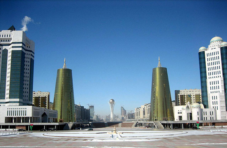 Astana: The Bayterek tower, designed by President Nursultan Nazarbayev