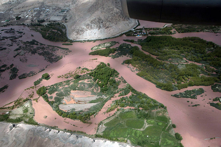 Leh flash floods: Aerial view of the flood-affected areas in Leh